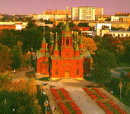 The church in 
sunlight
