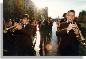 Along the main street with brass band